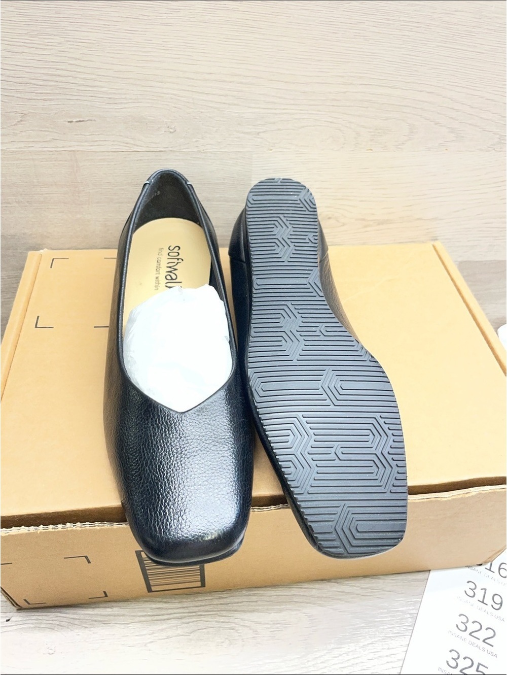 SoftWalk Black Pebbled Leather Women’s Slip-On Loafers #313